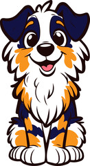 Australian Shepherd Dog breed cartoon character