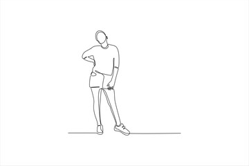 a continuous line drawing of a woman standing