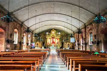 Miag-ao Church, Iloilo, Philippines. An 18th-century place of worship built by Spanish Catholic missionaries featuring Baroque architecture considered UNESCO world heritage site