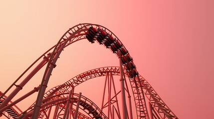 Retro Rollercoaster Vector Illustration