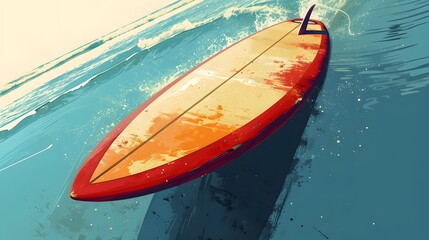 Minimalistic Surfboard Vector Art