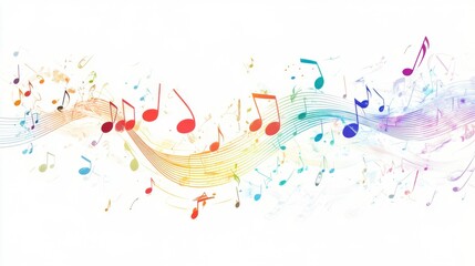 Colorful Music Notes Abstract Background, Music Art, Musical Notes Design,  Musical Staff, Artistic Music,  Music Theme,  Music  Wallpaper,  Music Illustration,  Colorful Music,  Musical Background