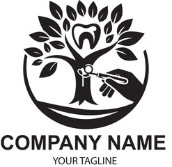 vector dental tree logo desigm 