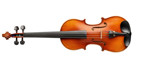 High-Quality Violin with Detailed Wooden Finish, Strings Visible