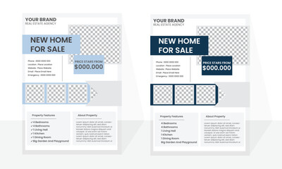 Real estate flyer with proper space for information, real estate flyer, flyer template