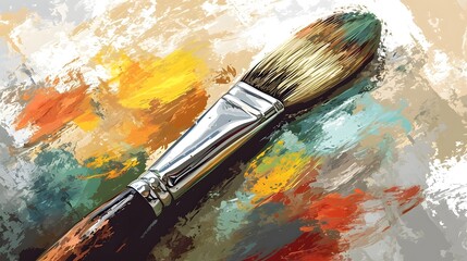 Obraz premium Minimalistic Paintbrush and Palette Knife Graphic
