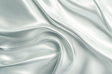 Obraz premium White Satin Fabric Draped Softly, Elegant Texture, Smooth Material
