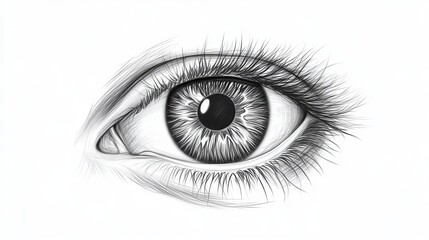 The Intricate Beauty of the Human Eye: A Hand-Drawn Realistic Black and White Expression
