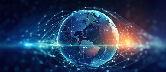 Obraz premium Global Network Connection: A Digital Representation of the World