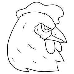 rooster illustration hand drawn outline vector