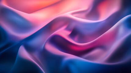 Obraz premium Soft, flowing fabric with vibrant colors creating a serene wave pattern in a close-up view showcasing texture and light play