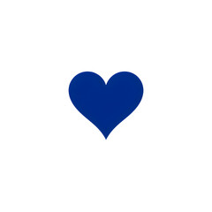 Minimalist solid blue heart with a flat design, isolated on transparent background, Generative AI