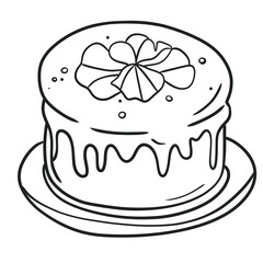 Cake with cream on a plate