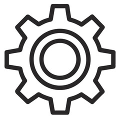 gear line icon with Transparent Background Clipart