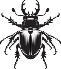 Beetle Insect Silhouette isolated on a white background Minimalist Beetle vector shape