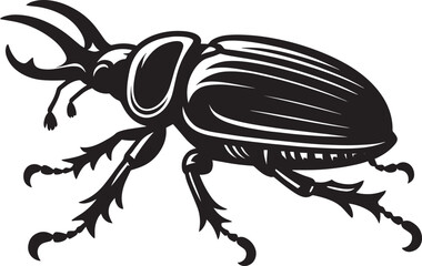 Beetle Insect Silhouette isolated on a white background Minimalist Beetle vector shape