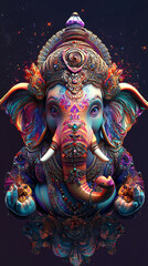 Fototapeta premium Ganesha, phone wallpaper, the God of Wealth and Success