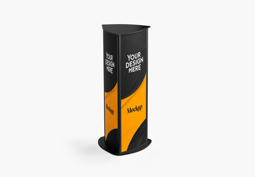 Totem Poster Stand Mockup - Half Side