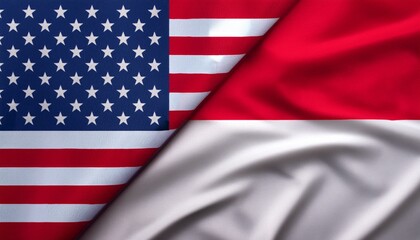 Obraz premium アメリカの国旗とインドネシアの国旗(America flag & Indonesia flag.) 