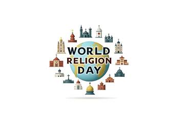 Naklejka premium World Religion Day Illustration design