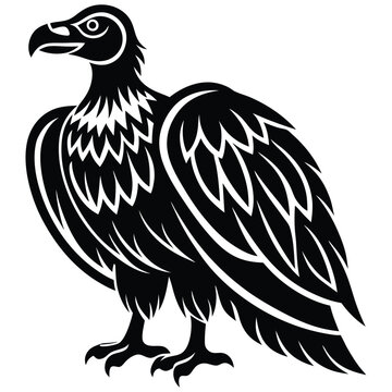 recommend clip art: Silhouette Vulture Bird Doodle Icons Black and White Line Art. Animal Clipart Hand Drawn Symbol Design