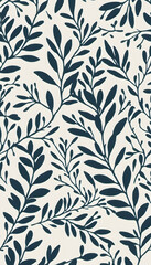 Seamless floral pattern with beige flowers and leaves on a teal background.