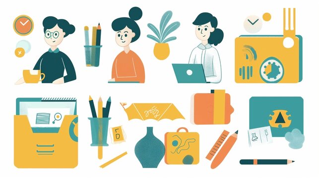 Simple, ready-to-use illustrations that can be inserted into various projects for decorative or functional purposes.