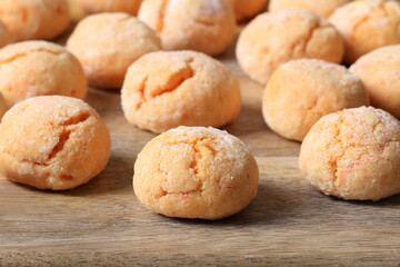 Orange Crinkles on Wood