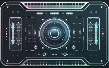 Black Equalizer with Blue Sliders – Modern Audio Control Vector Illustration