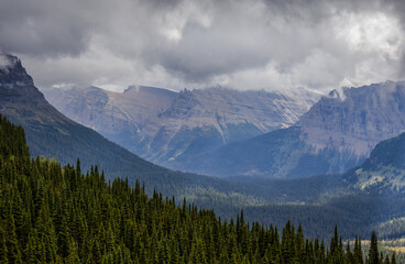 Mountainous scenery in Glacier National Park, Montana