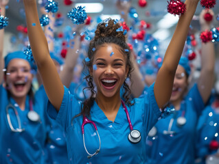 Nurses at the hospital are celebrating the new year