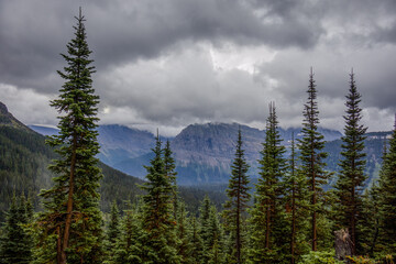 Mountainous scenery in Glacier National Park, Montana