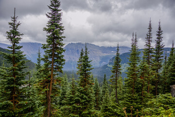 Mountainous scenery in Glacier National Park, Montana