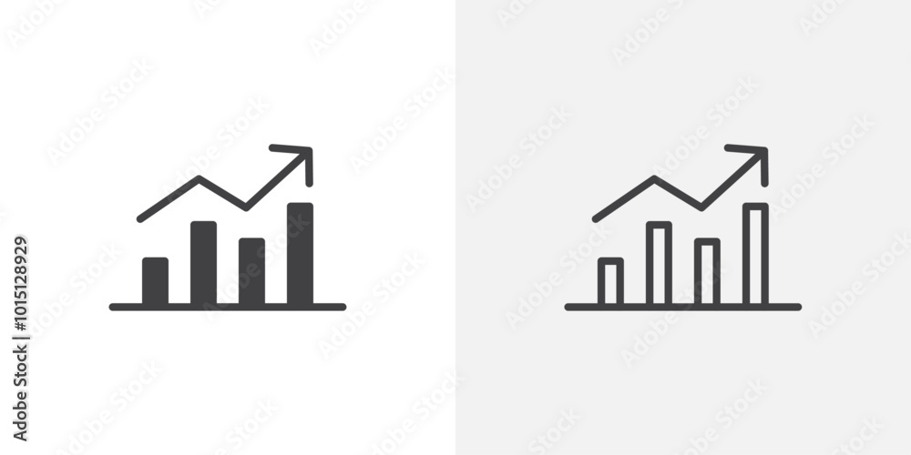 Poster analytic icon vector icon set in black and white color.