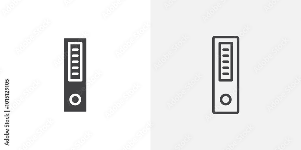 Poster binder icon vector icon set in black and white color.