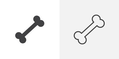 Bone icon vector icon set in black and white color.