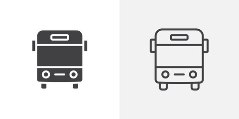 Bus icon vector icon set in black and white color.