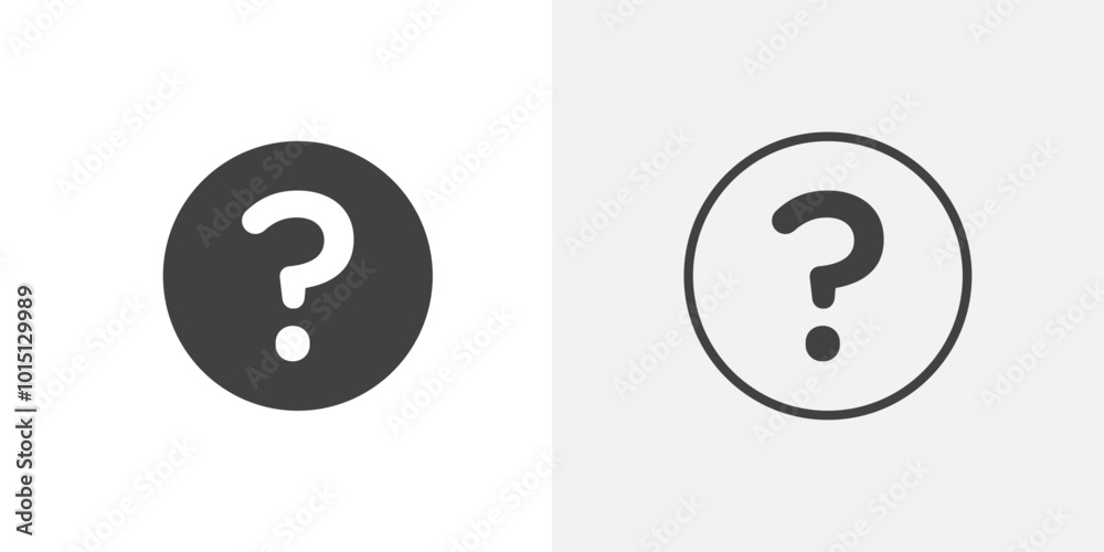 Aufkleber Doubts button icon vector icon set in black and white color.
