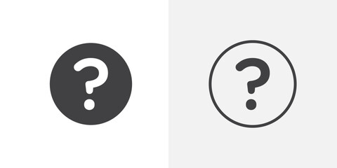 Doubts button icon vector icon set in black and white color.