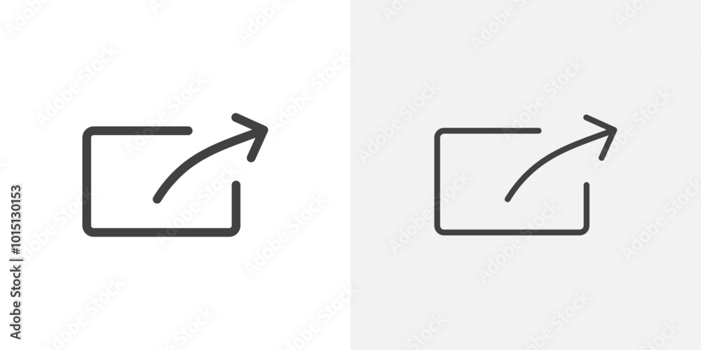 Aufkleber export icon vector icon set in black and white color.