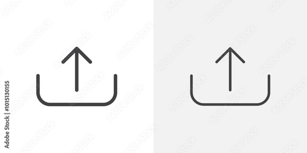 Aufkleber export icon vector icon set in black and white color.