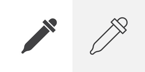Eye dropper icon vector icon set in black and white color.