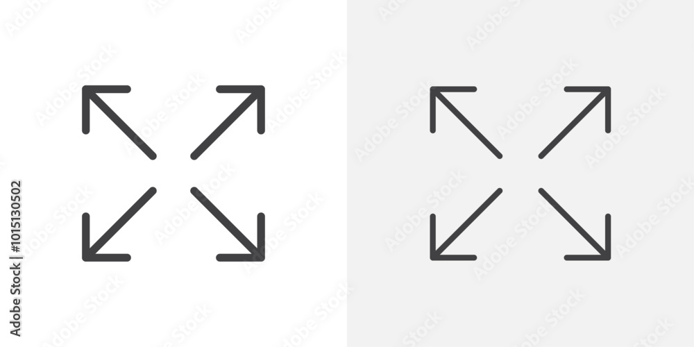 Aufkleber fullscreen icon vector icon set in black and white color.
