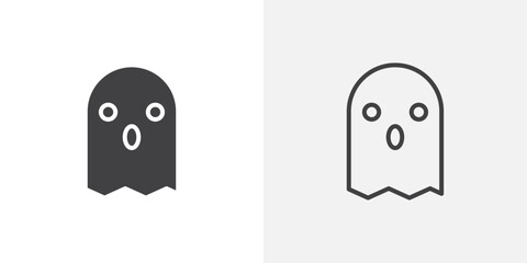 Ghost icon vector icon set in black and white color.