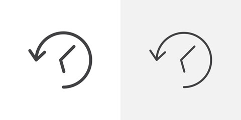 History icon vector icon set in black and white color.