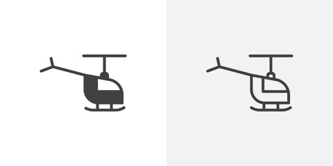 Helicopter icon vector icon set in black and white color.