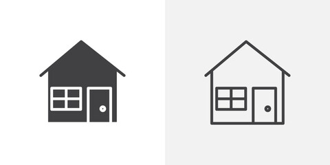 House icon vector icon set in black and white color.