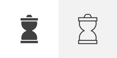 Hourglass icon vector icon set in black and white color.