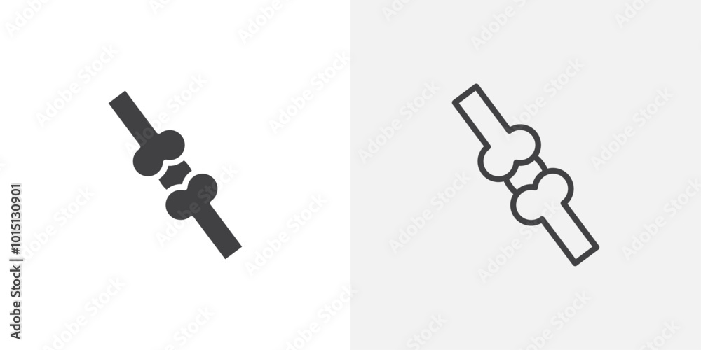Poster joint icon vector icon set in black and white color.