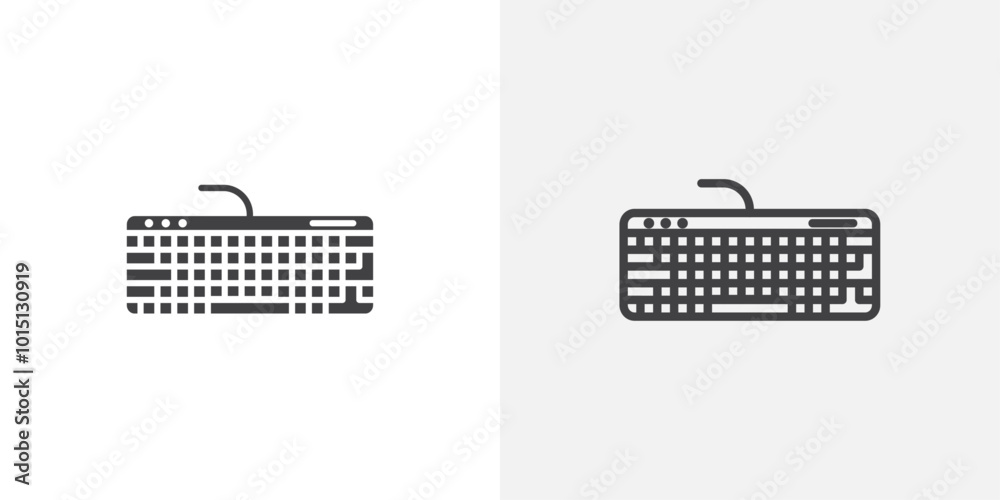 Poster keyboard icon vector icon set in black and white color.